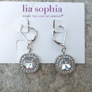 Lia Sophia cubic zirconia dangle drop earrings